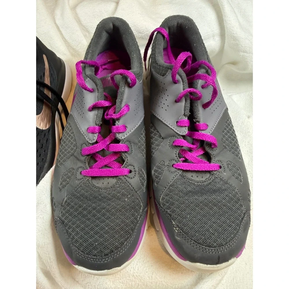 2 Pair!  LaNike‎ Flex Experience Run Womens Shoes Black Rose Gold Size 9.5
